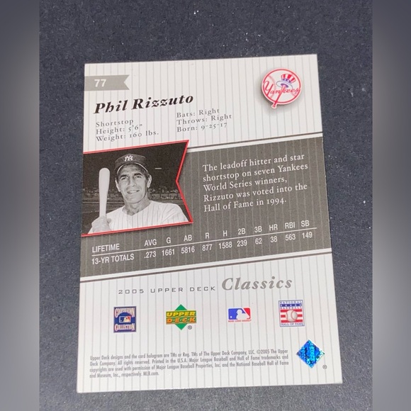 Upper Deck Classics Yogi Berra Phil Rizzuto Waite Hoyt 2005 - Picture 5 of 8